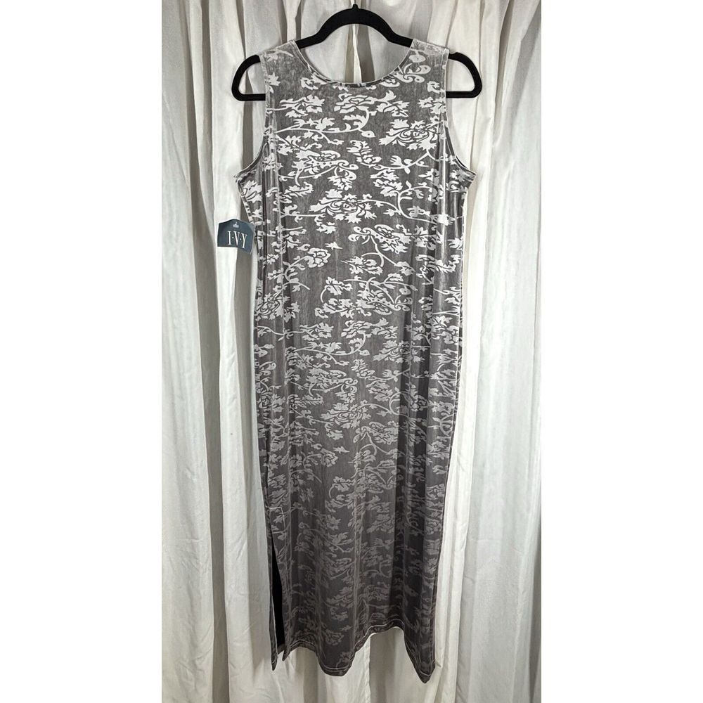 VTG Ivy Opulence Burnout Velour Floral Maxi Dress Womens PL Whimsigoth 90s NWT - Picture 2 of 11